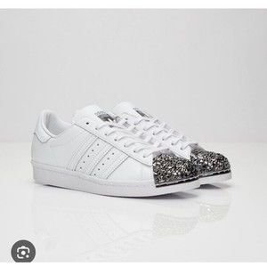 Adidas Superstar 80s White Leather Metal Toe Sneaker S76532 Women Shoes Sz 9.5